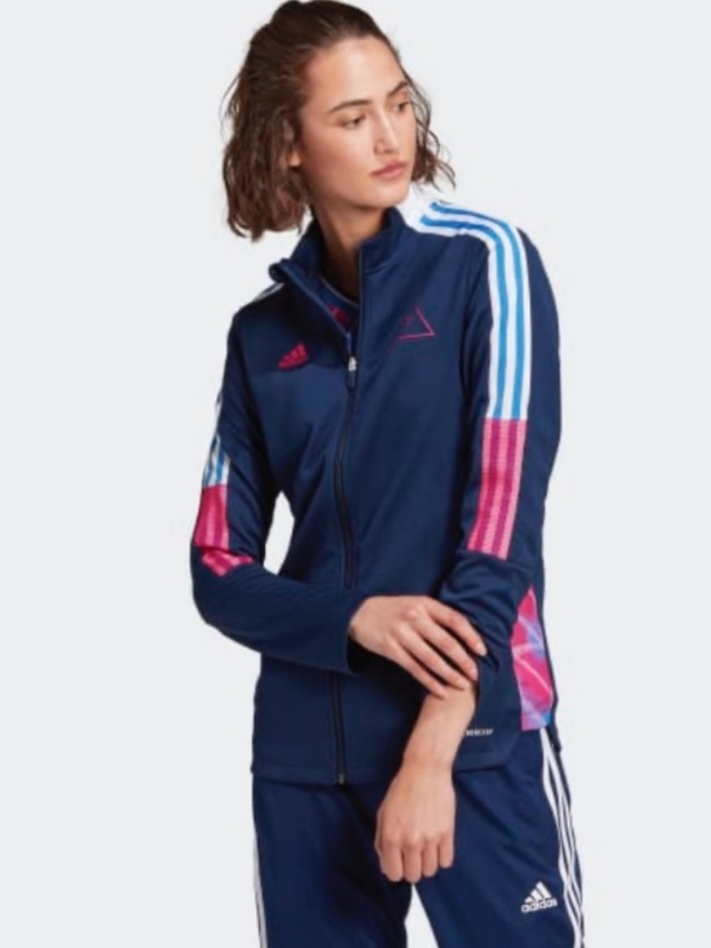 NEW Adidas X Pharrell Williams Human Race Track Jacket Navy Pink HU Logo Medium